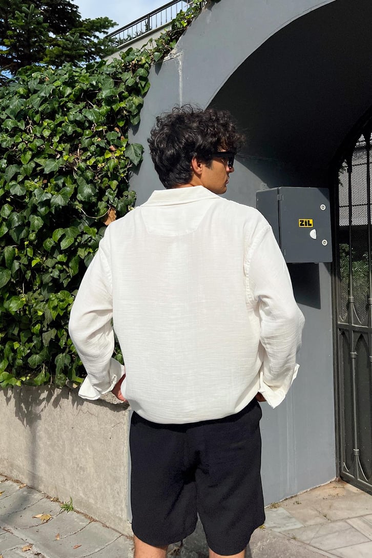 Finest Basic Keten Oversize Gömlek
