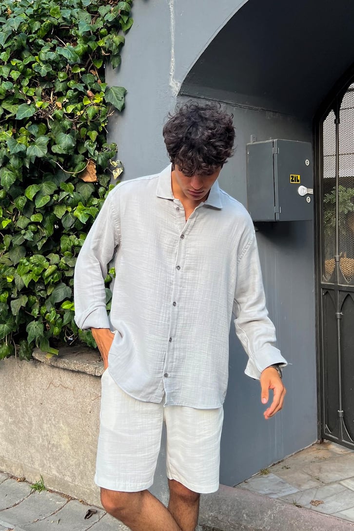 Finest Basic Keten Oversize Gömlek
