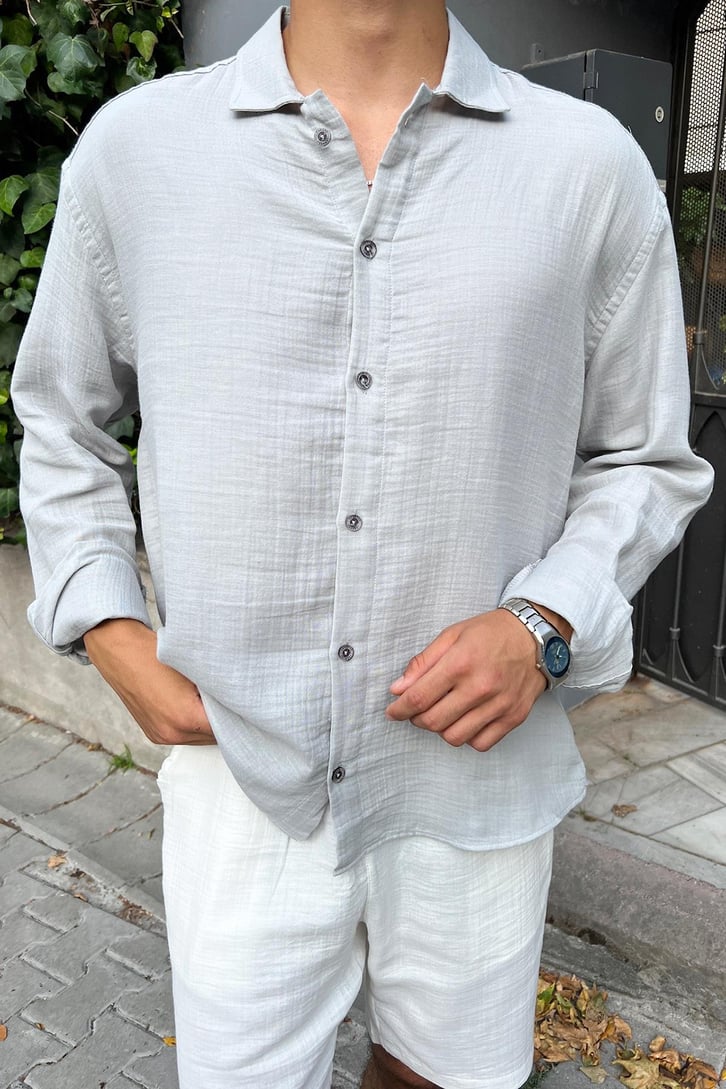Finest Basic Keten Oversize Gömlek