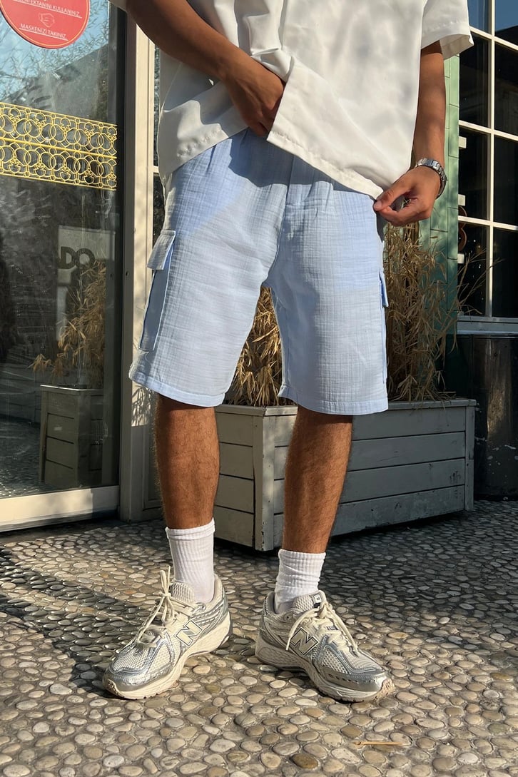 Finest Kargo Cepli Keten Şort