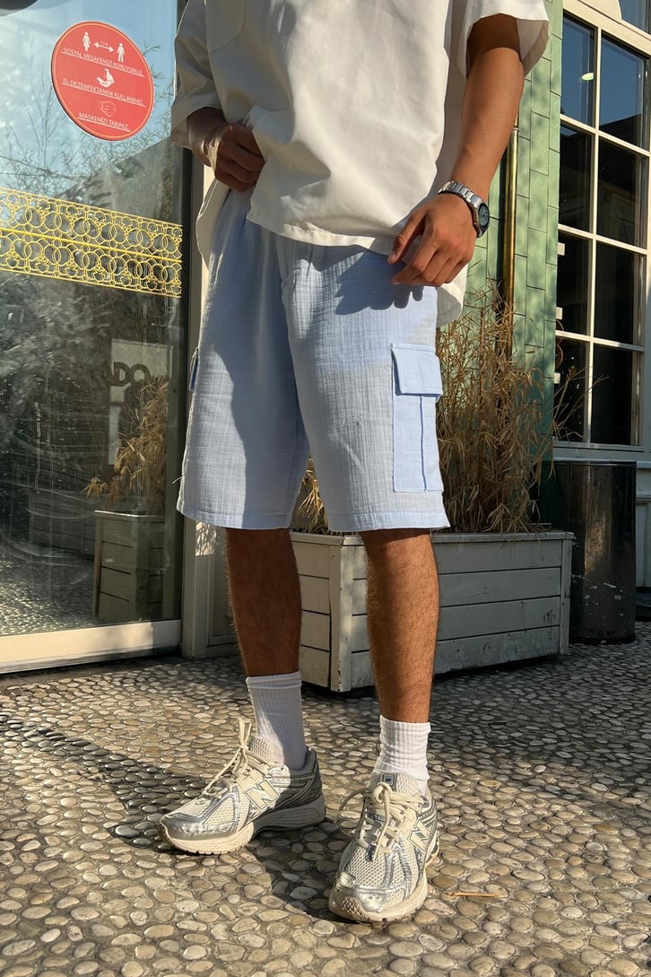 Finest Kargo Cepli Keten Şort