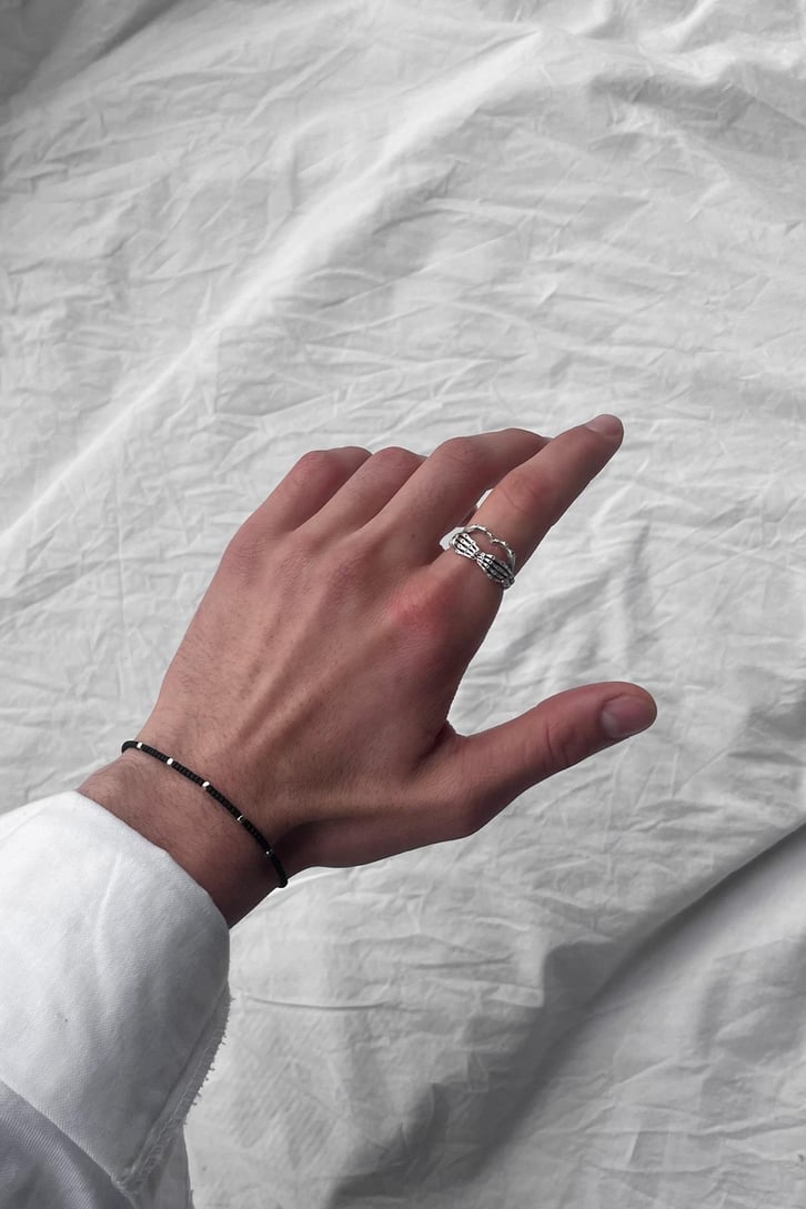 Finger Gümüş Kaplama Ayarlanabilir Yüzük