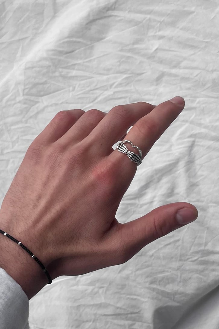 Finger Gümüş Kaplama Ayarlanabilir Yüzük