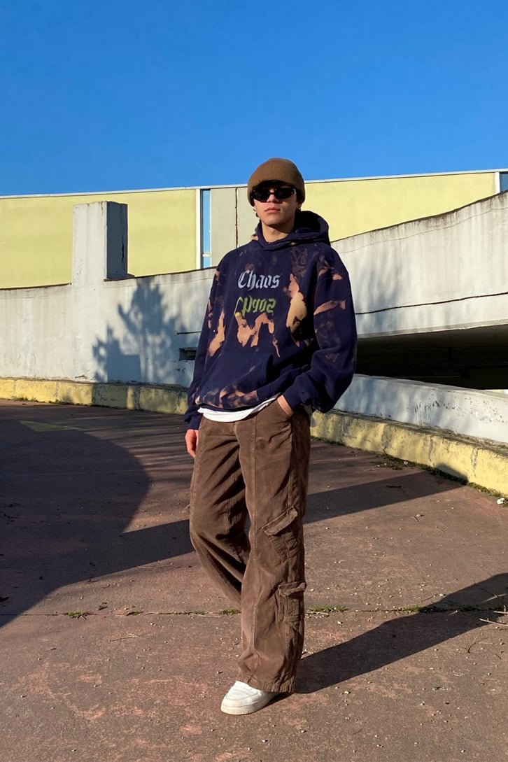 Fitilli Kadife Extra Baggy Fit Soft Brown Pants