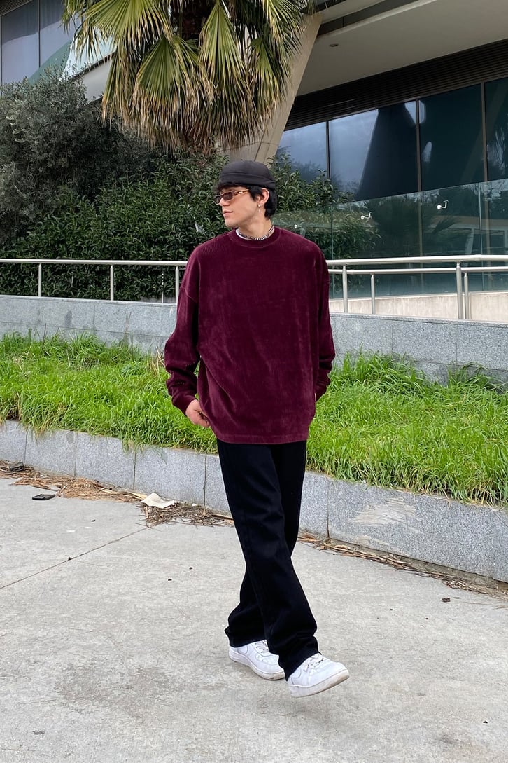 Fitilli Kadife Oversize Premium Sweatshirt