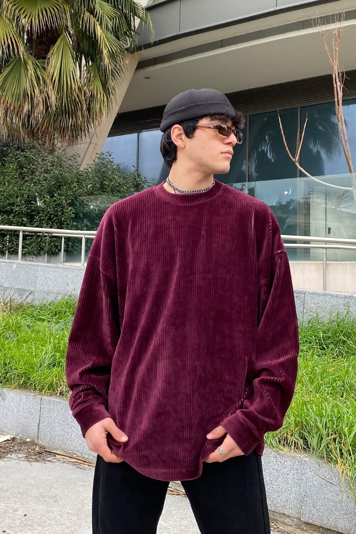Fitilli Kadife Oversize Premium Sweatshirt