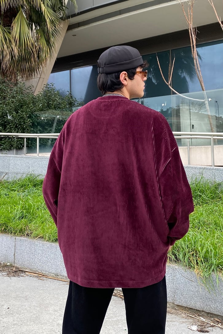 Fitilli Kadife Oversize Premium Sweatshirt