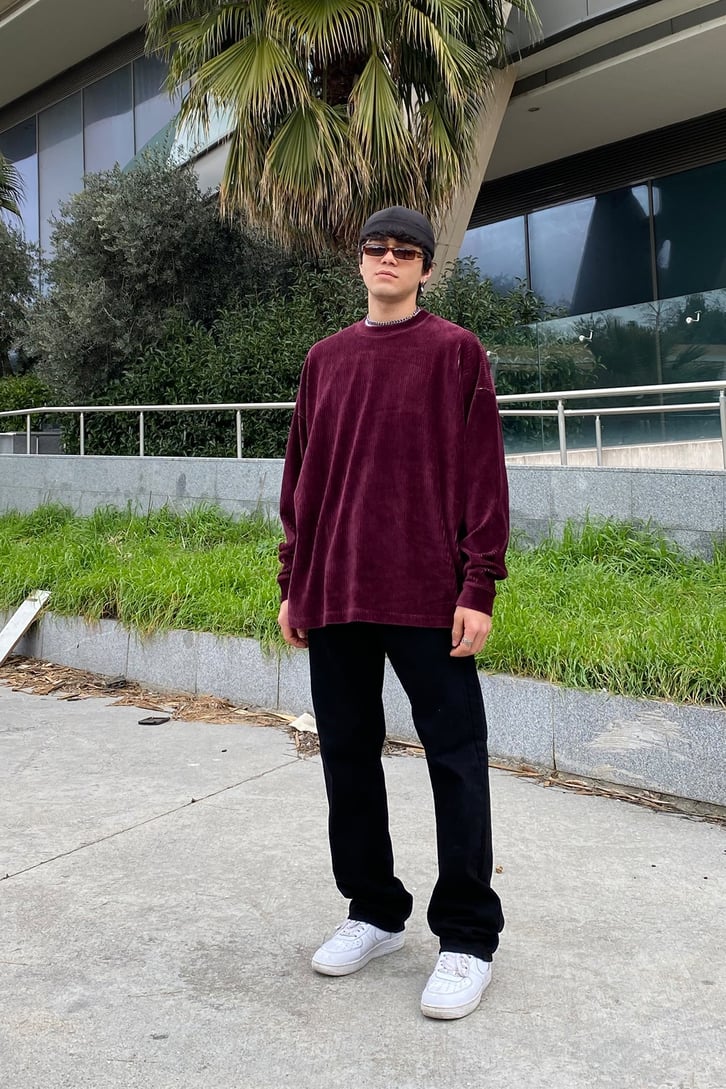 Fitilli Kadife Oversize Premium Sweatshirt
