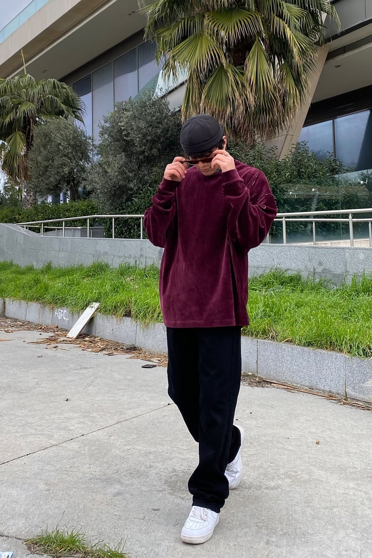 Fitilli Kadife Oversize Premium Sweatshirt