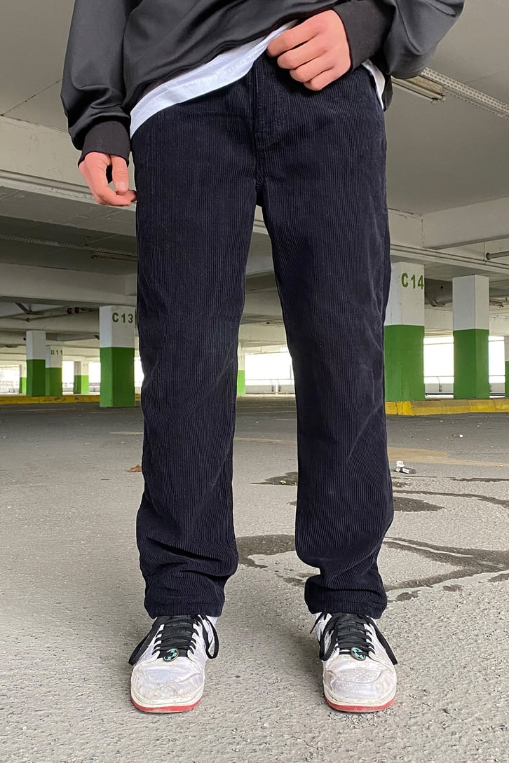 Fitilli Kadife Premium Siyah Losse Fit Pant