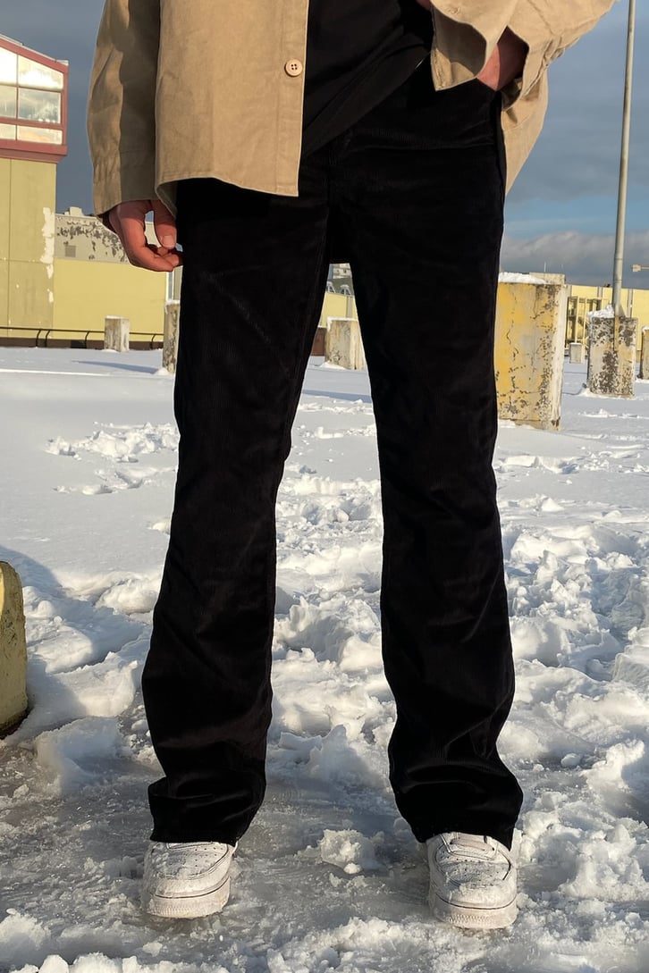 Fitilli Kadife Siyah Palazzo Pants