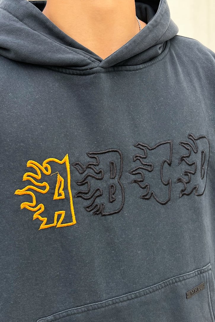Flame A-B-C-D Baskılı Oversize Sweathirt