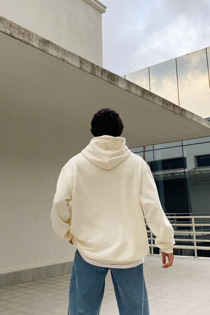 Flame Butterfly Krem Oversize Sweatshirt