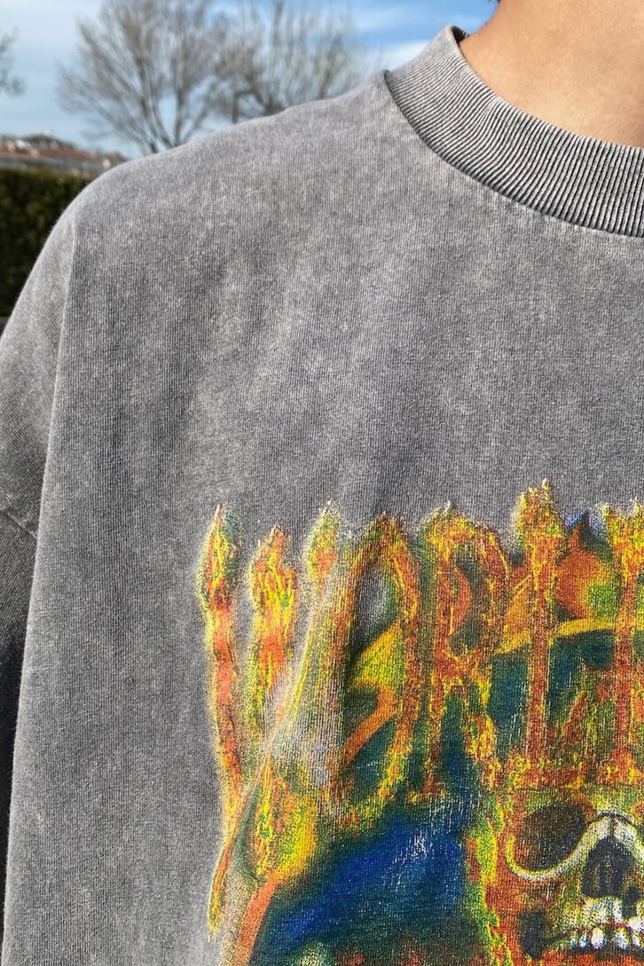 Flame Skull Oversize Washed Tee