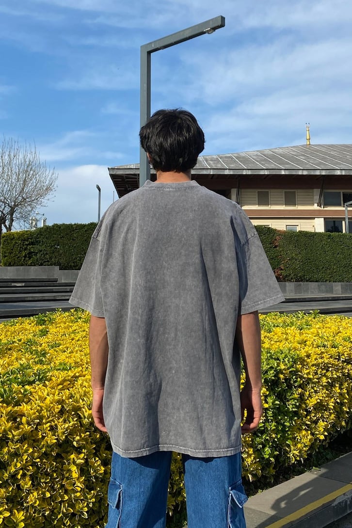 Flame Skull Oversize Washed Tee