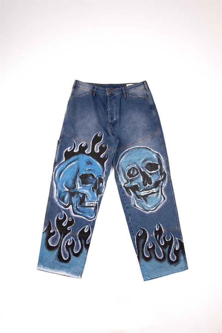 Flaming Skull Custom Pants