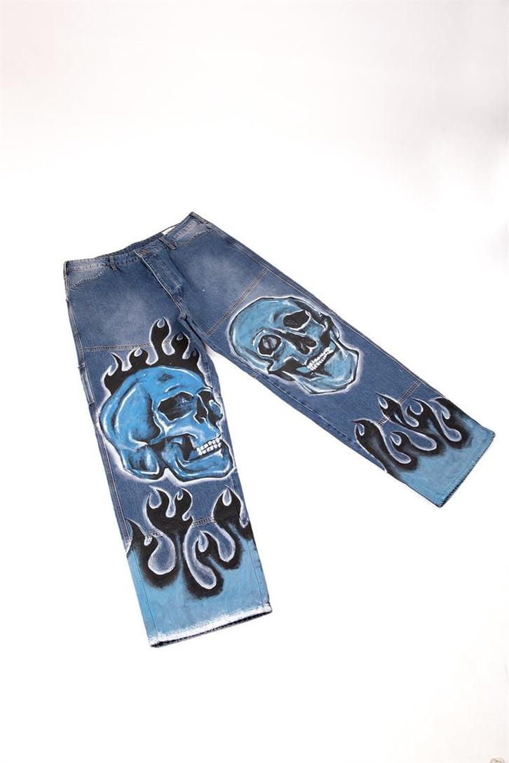 Flaming Skull Custom Pants