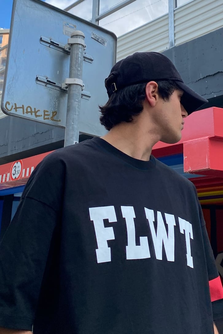 Flat White Baskılı Oversize Tshirt