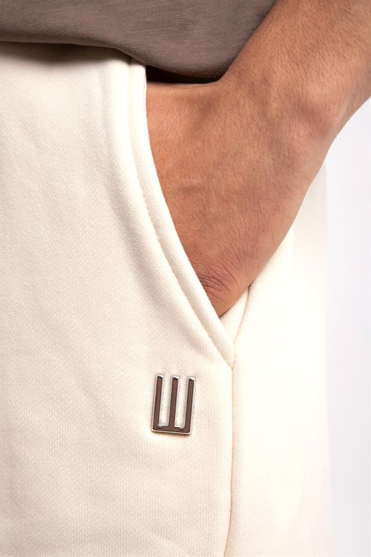 Flaw Atelier 500 GSM Premium Logo Detaylı Krem Şort