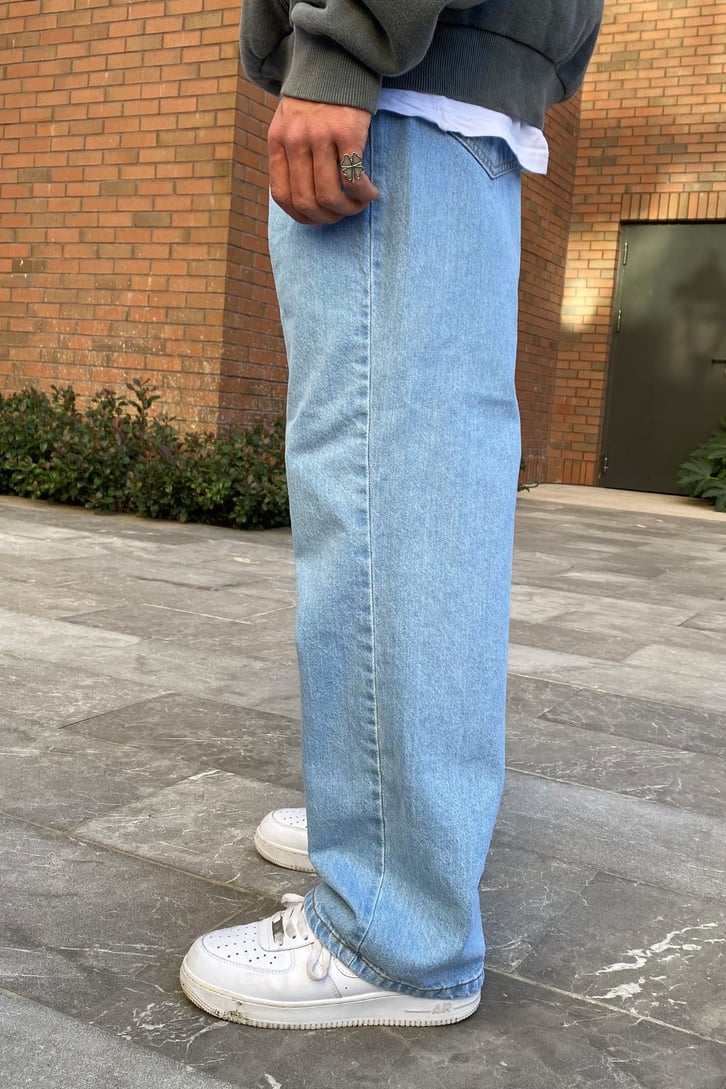 Flaw Atelier Açık Mavi Premium Urban Baggy Jean
