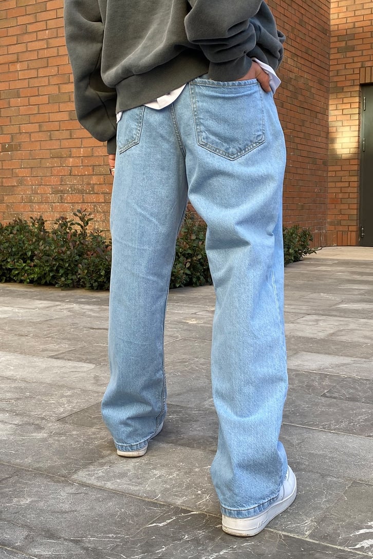 Flaw Atelier Açık Mavi Premium Urban Baggy Jean