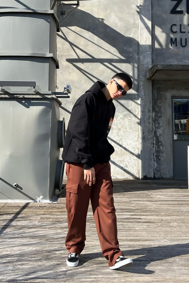Flaw Atelier Ayarlanabilir Lastikli Kahverengi Kargo Pantolon