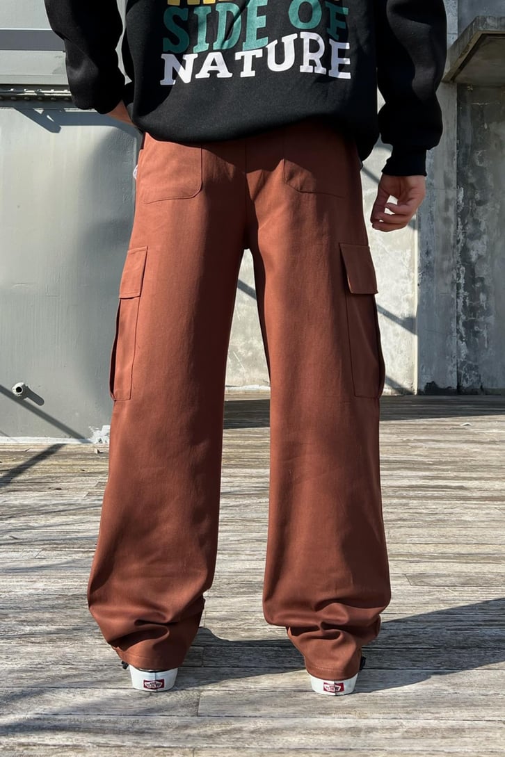 Flaw Atelier Ayarlanabilir Lastikli Kahverengi Kargo Pantolon