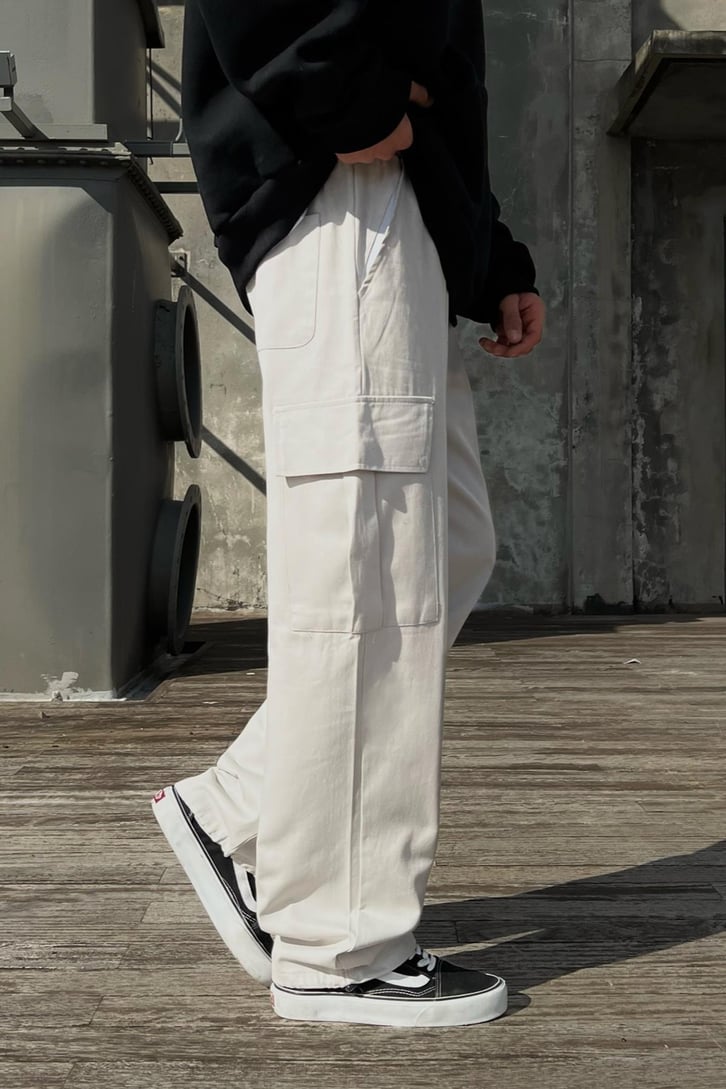 Flaw Atelier Ayarlanabilir Lastikli Taş Rengi Kargo Pantolon