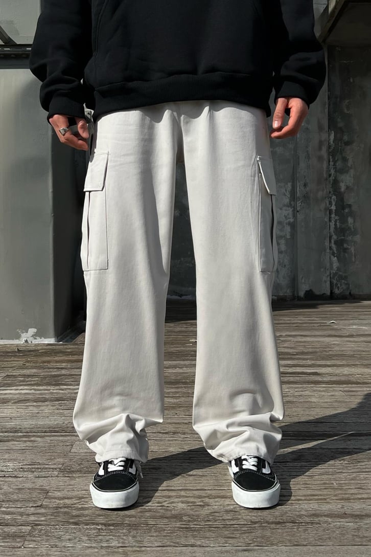 Flaw Atelier Ayarlanabilir Lastikli Taş Rengi Kargo Pantolon
