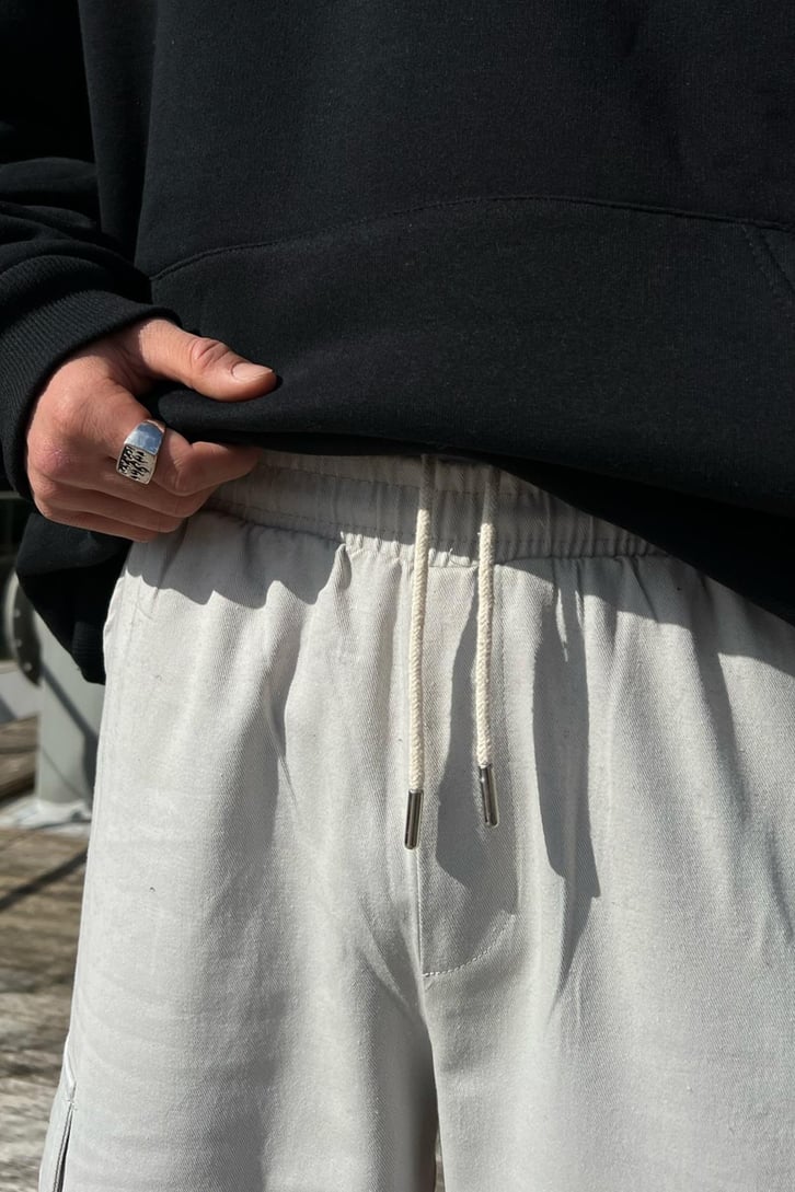 Flaw Atelier Ayarlanabilir Lastikli Taş Rengi Kargo Pantolon