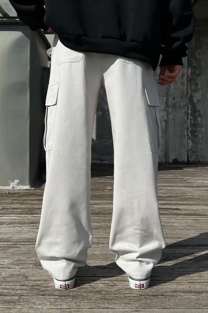 Flaw Atelier Ayarlanabilir Lastikli Taş Rengi Kargo Pantolon