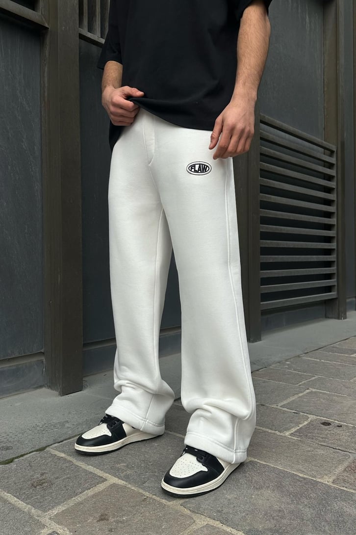 Flaw Atelier Ayarlanabilir Paça Basic Ekru Baggy Eşofman