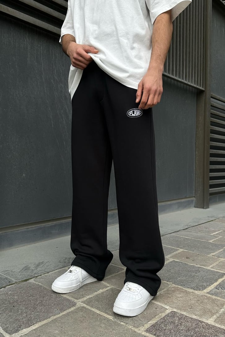 Flaw Atelier Ayarlanabilir Paça Basic Siyah Baggy Eşofman