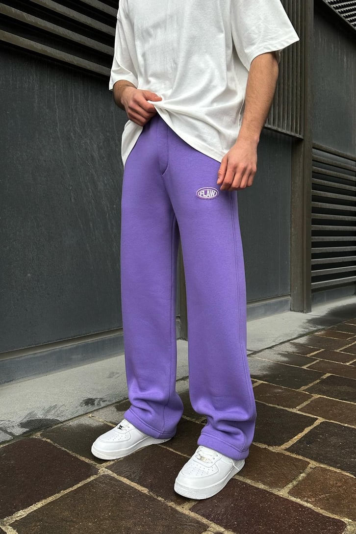 Flaw Atelier Ayarlanabilir Paça Basic Mor Baggy Eşofman