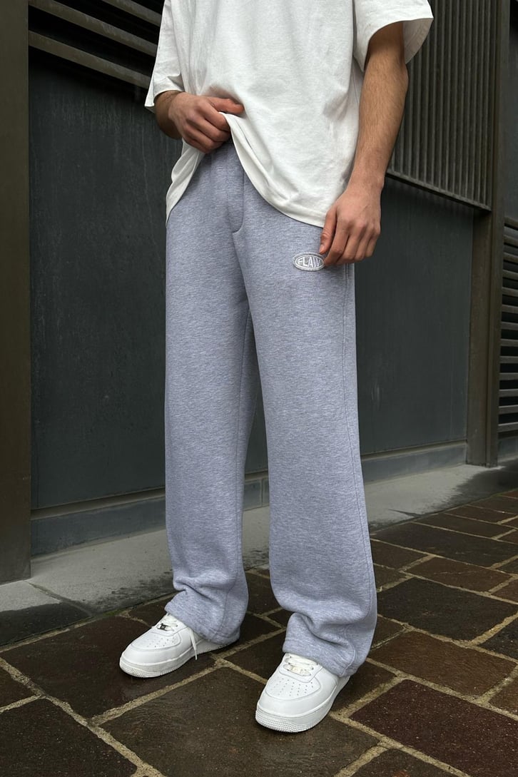 Flaw Atelier Ayarlanabilir Paça Basic Gri Melanj Baggy Eşofman