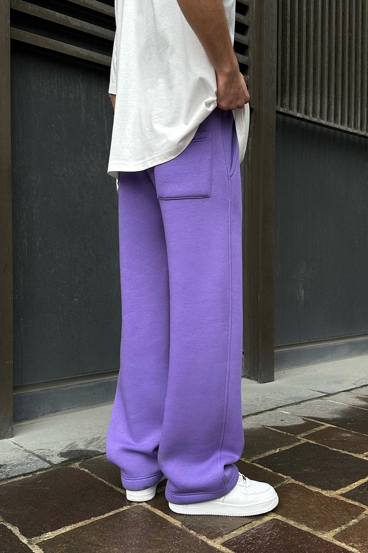 Flaw Atelier Ayarlanabilir Paça Basic Mor Baggy Eşofman