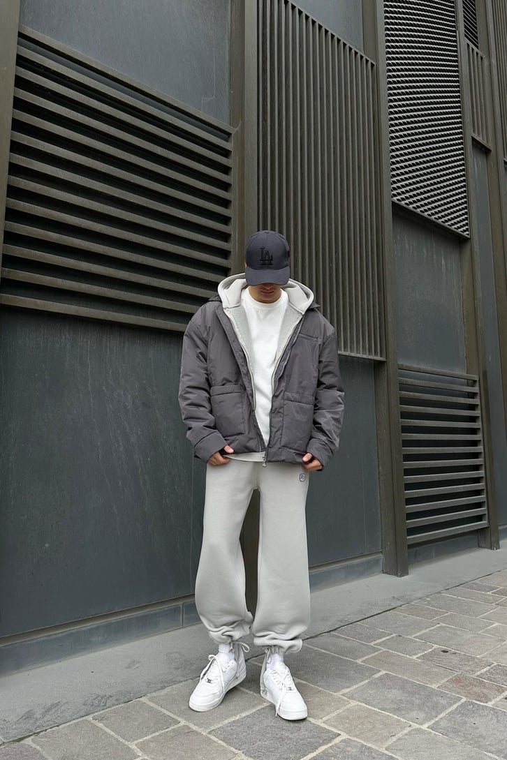 Flaw Atelier Ayarlanabilir Paça Basic Buz Gri Baggy Eşofman