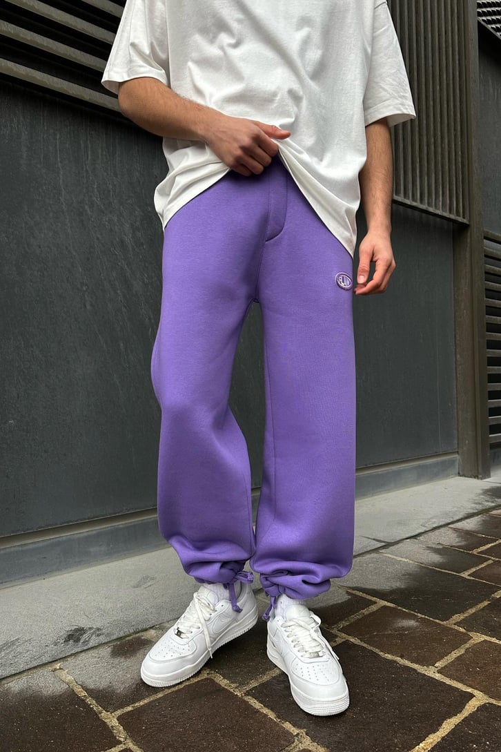 Flaw Atelier Ayarlanabilir Paça Basic Mor Baggy Eşofman