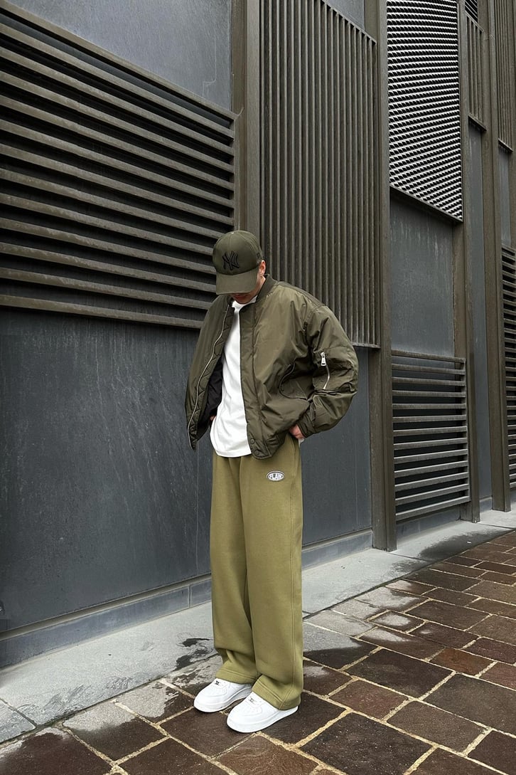 Flaw Atelier Ayarlanabilir Paça Basic Haki Baggy Eşofman
