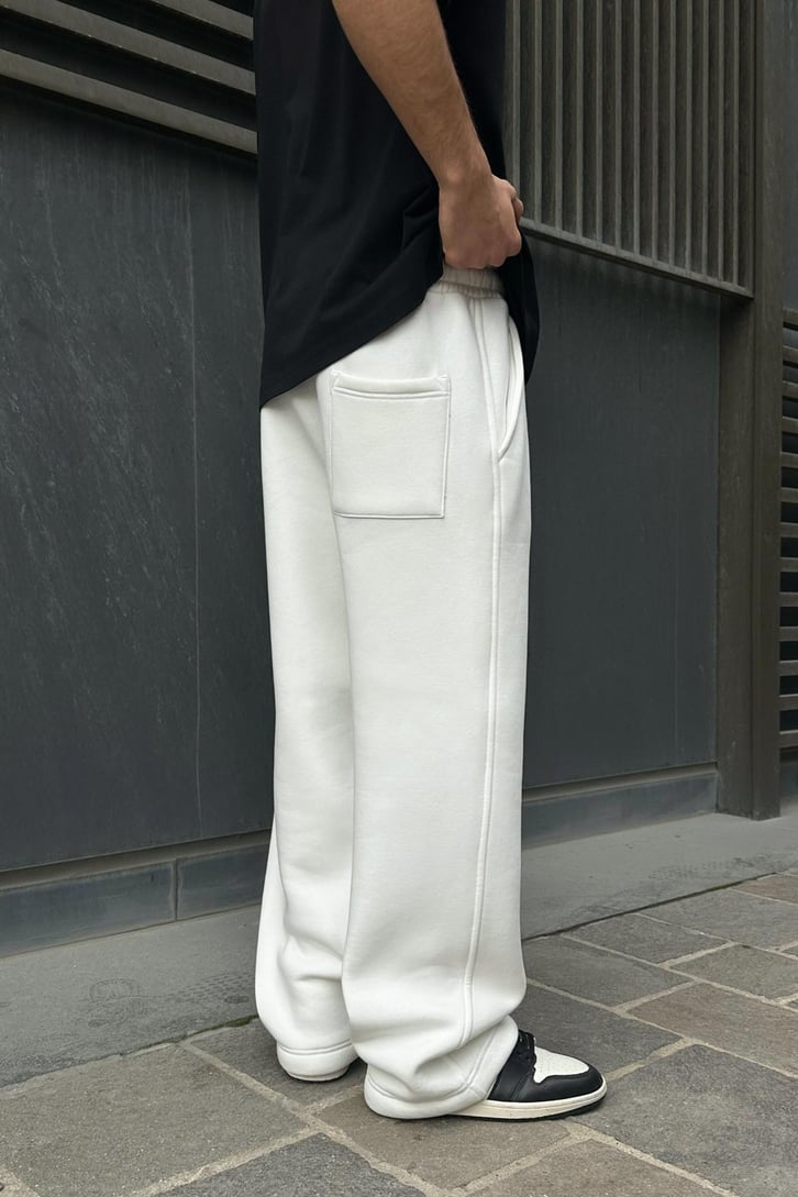 Flaw Atelier Ayarlanabilir Paça Basic Ekru Baggy Eşofman