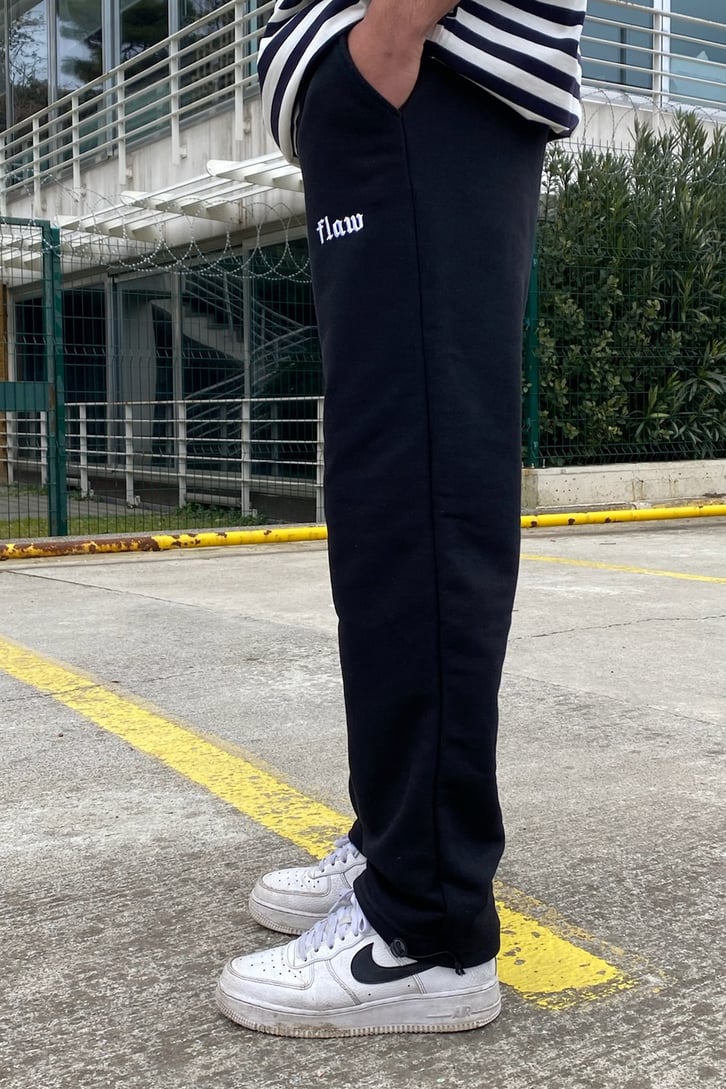 Flaw Atelier Ayarlanabilir Paça Siyah Oversize Sweatpant