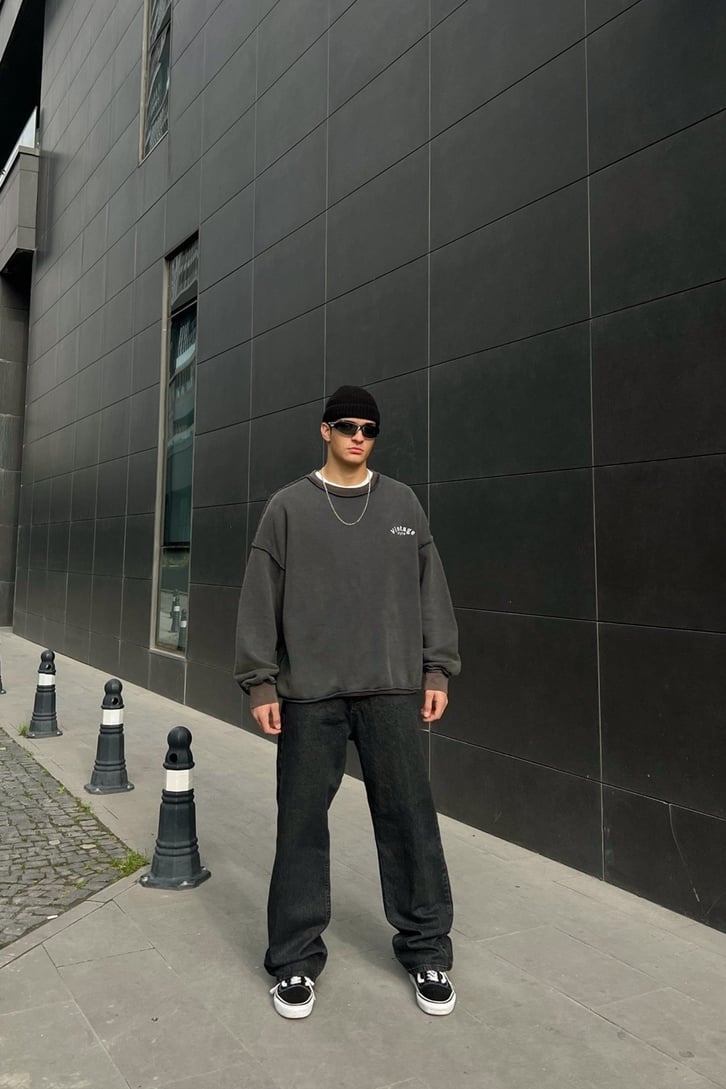 Flaw Atelier Basic Antrasit Baggy Jean