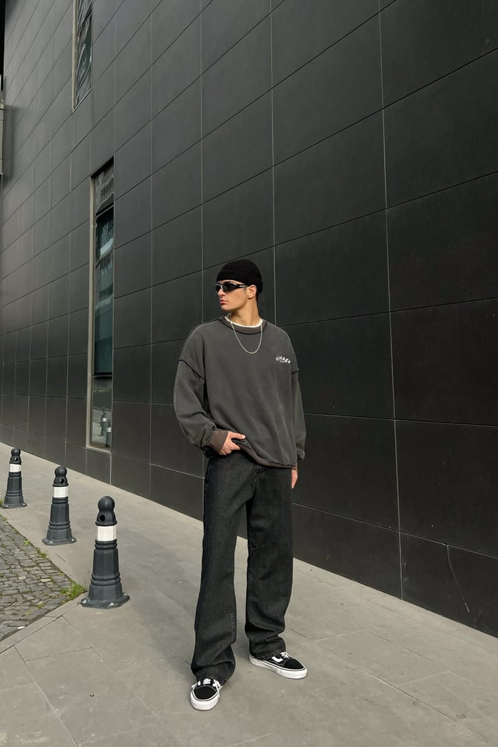 Flaw Atelier Basic Antrasit Baggy Jean