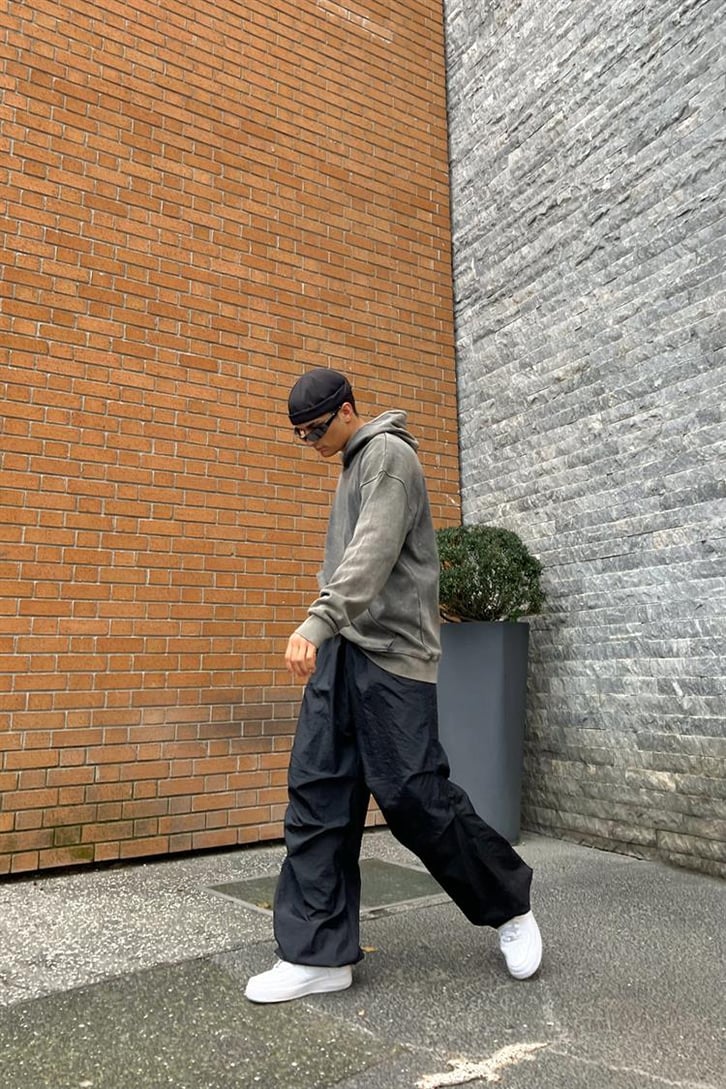 Flaw Atelier Basic Antrasit Oversize Hoodie