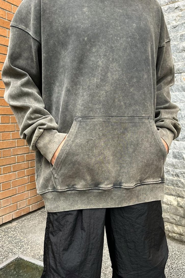 Flaw Atelier Basic Antrasit Oversize Hoodie