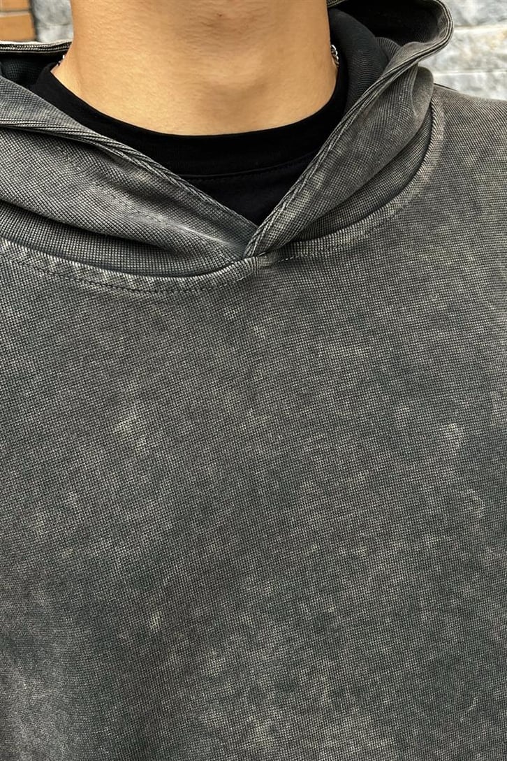 Flaw Atelier Basic Antrasit Oversize Hoodie