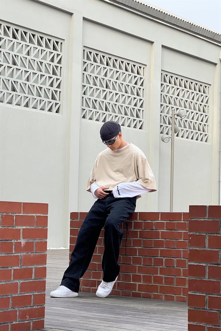 Flaw Atelier Basic Bej Oversize Tshirt