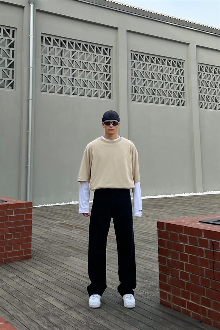Flaw Atelier Basic Bej Oversize Tshirt