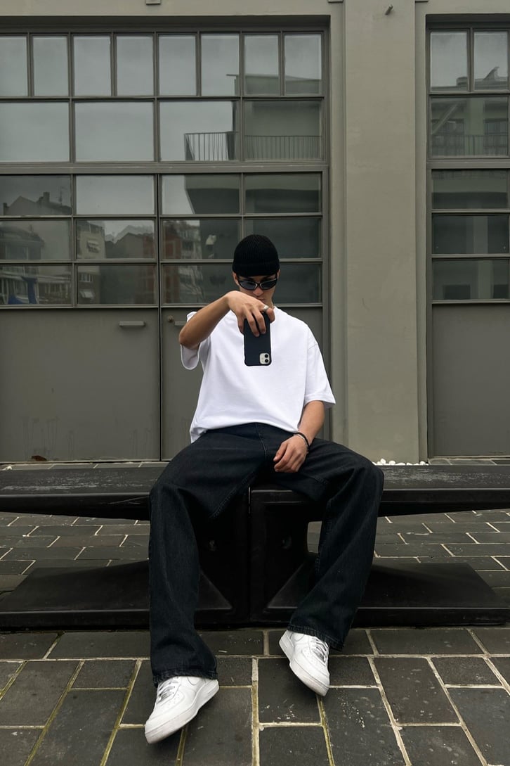 Flaw Atelier Basic Beyaz Oversize Tshirt
