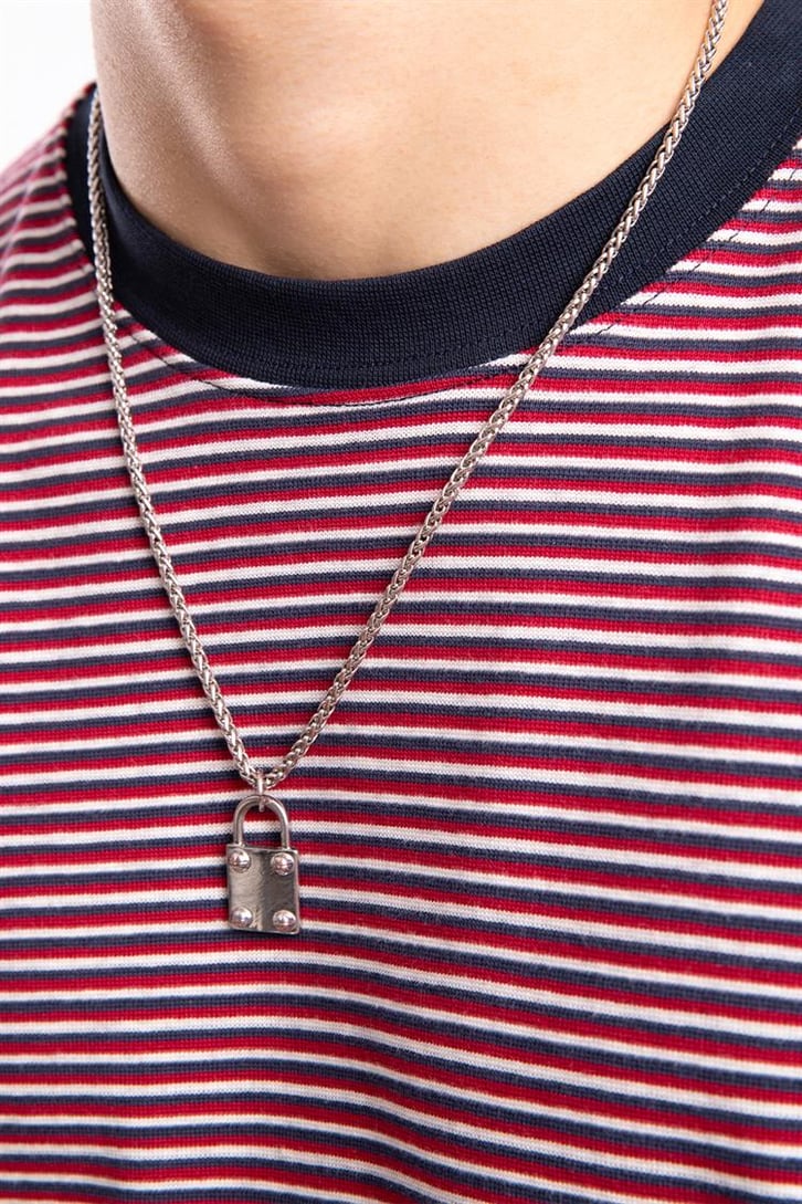 Flaw Atelier Basic Bordo Çizgili Oversize Tshirt